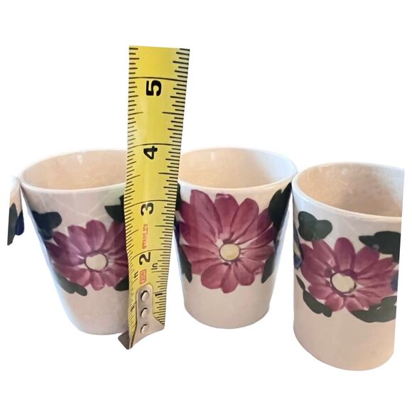 Japan Ceramic Juice Tumblers 3.5" Sake Cups Set 4 Heavy Crazing Hand Painted Vtg - Picture 6 of 8